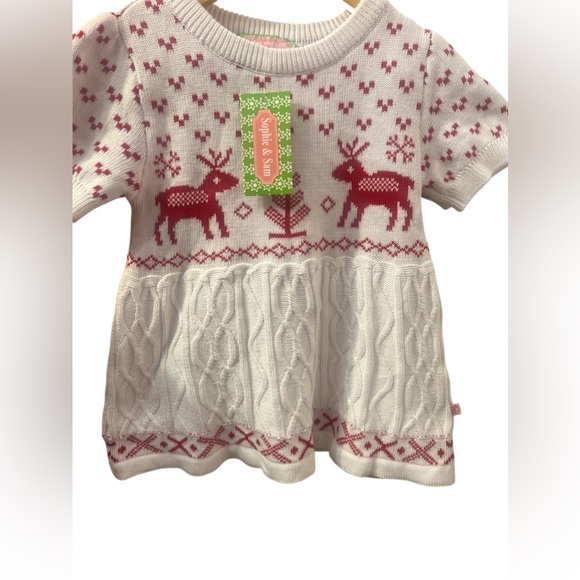 Sophie & Sam white Reindeer sweater dress NWT - Picture 3 of 8